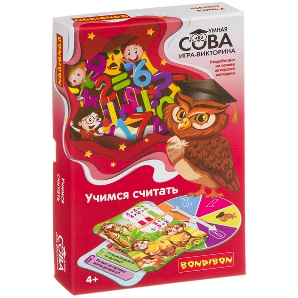 Настольная игра-викторина Bondibon Умная Сова «УЧИМСЯ СЧИТАТЬ» - ВВ4006