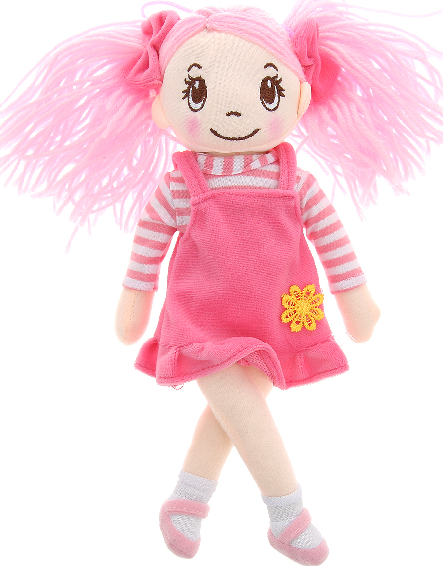 Мягкая кукла ABtoys в розовом сарафане, 30 см - M6043