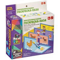 Пазл-водная раскраска *КТО ЧЬЯ МАМА?* домашние животные, 16 многоразовых карточек Bondibon - ВВ4651