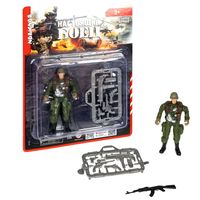 Набор игровой АРМИЯ *НАСТОЯЩИЙ БОЕЦ*, фигурка солдата в шлеме с наручниками и комплектом оружия Bondibon - ВВ5300