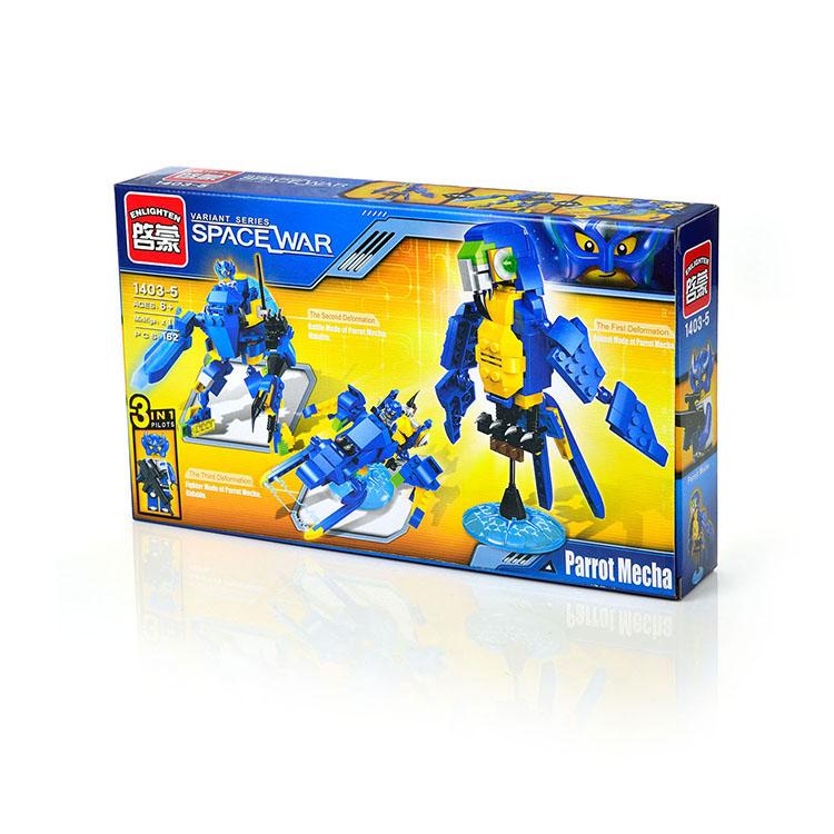 Конструктор ENLIGHTEN BRICK серия 3 В 1 Космопопугай, 220 деталей - C1403-5