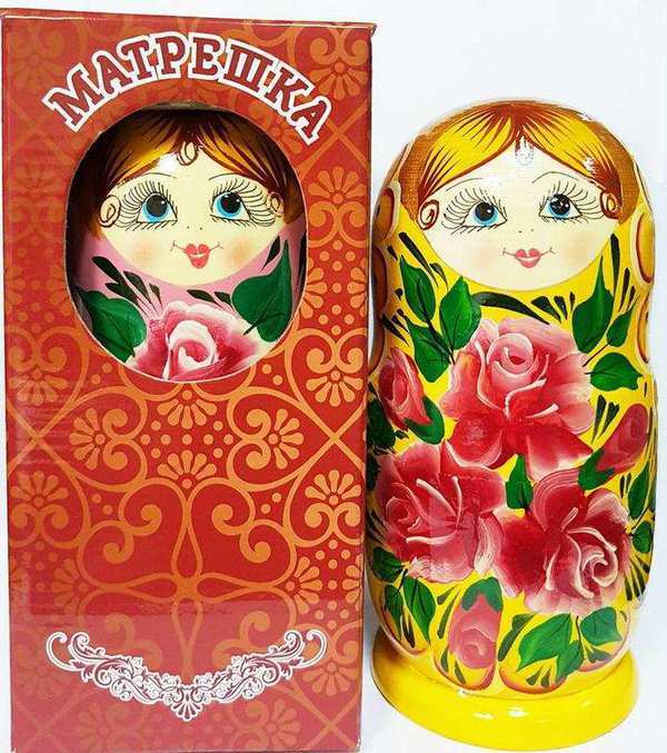 Матрешка 5 в 1 большая (Цветы, Эскиз 19, Пионы) - М05160319К