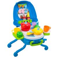 Игровой набор Bondibon Кухня в голубом чемоданчике, свет, звук - ВВ3698