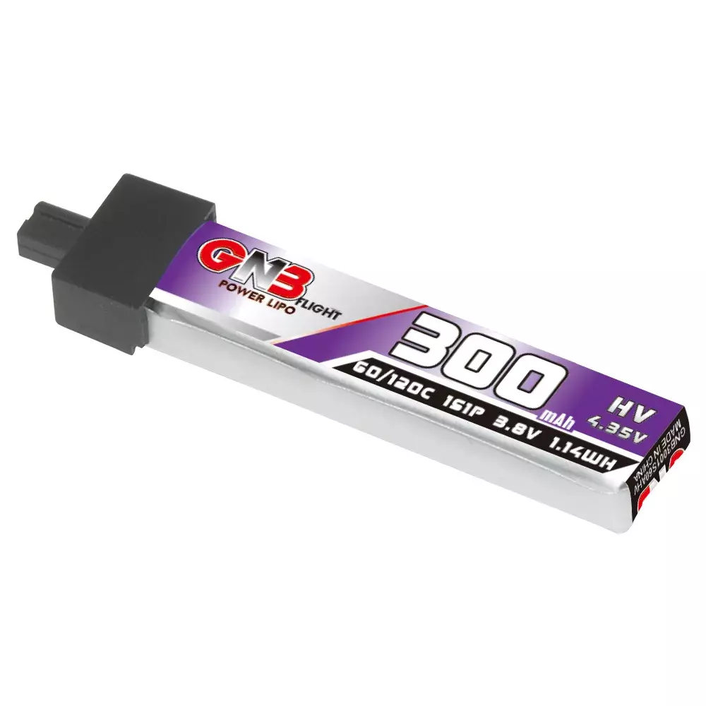 Аккумулятор LiHV GNB - 3.8V 300mah 60C (1S1P, HV, 6.5x11.5x51 мм) - GNB3001S60AHV