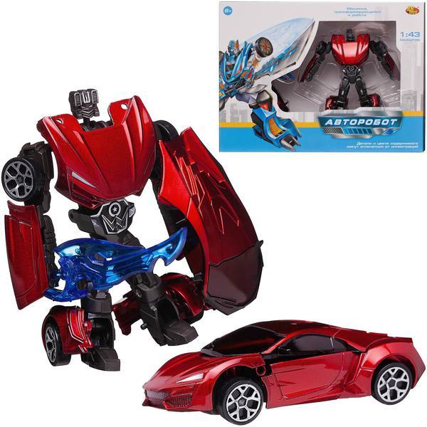 Робот-трансформер ABtoys Авторобот бордовый, масштаб 1:43 - PT-01785|01-бордовый