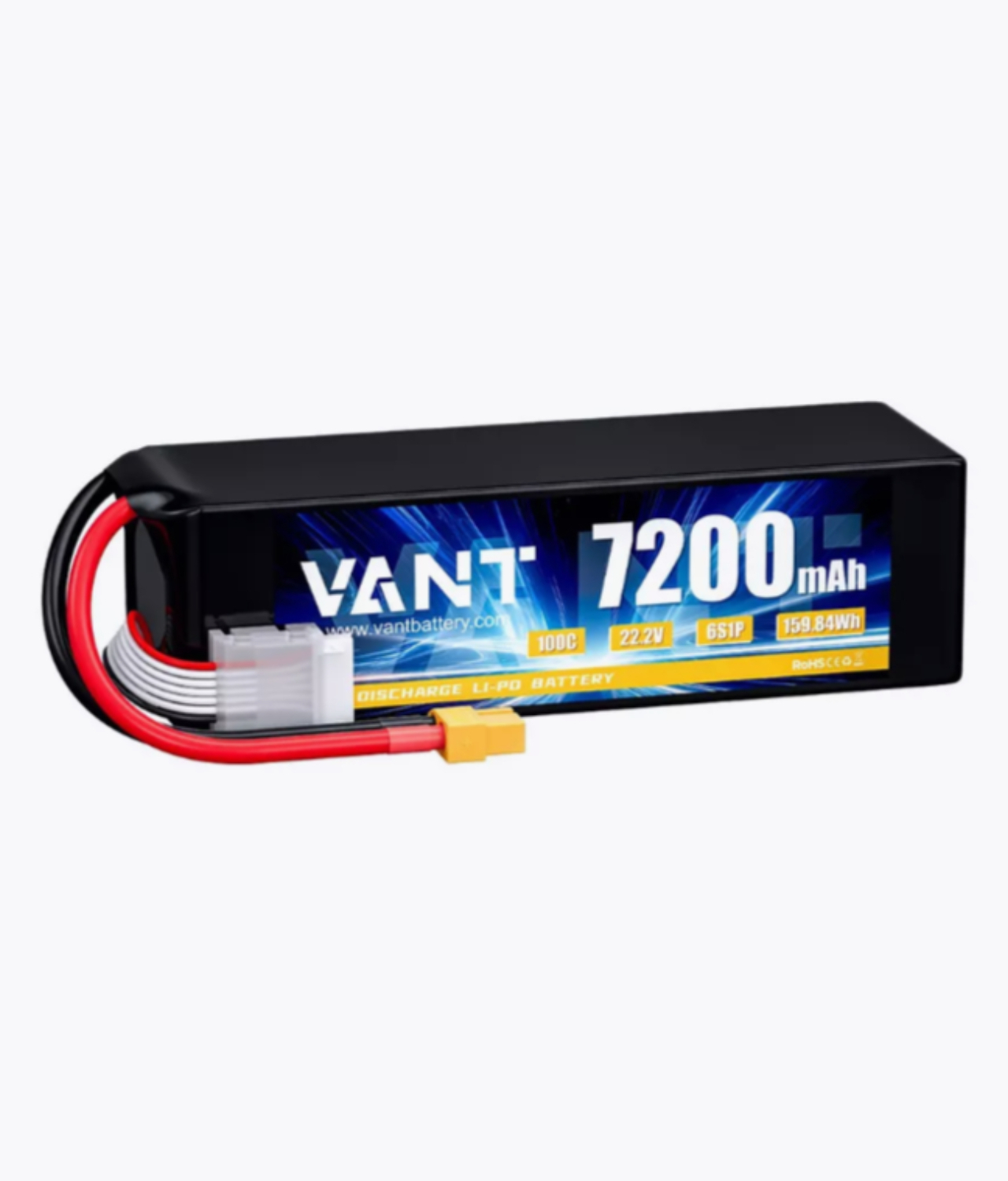 Аккумулятор LiPo Vant - 22.2В 7200мАч 100C (мягкий корпус, 6S, разъем XT60) - VTB-6S-7200-100C-SC