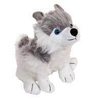 Мягкая игрушка ABtoys Собака серая с белым, 18 см - M3001