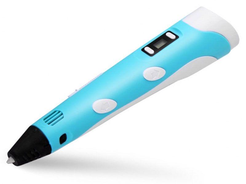 3D ручка SUPER 3D PEN-2 PLUS (трафареты+коврик), голубая - 3DP2PB