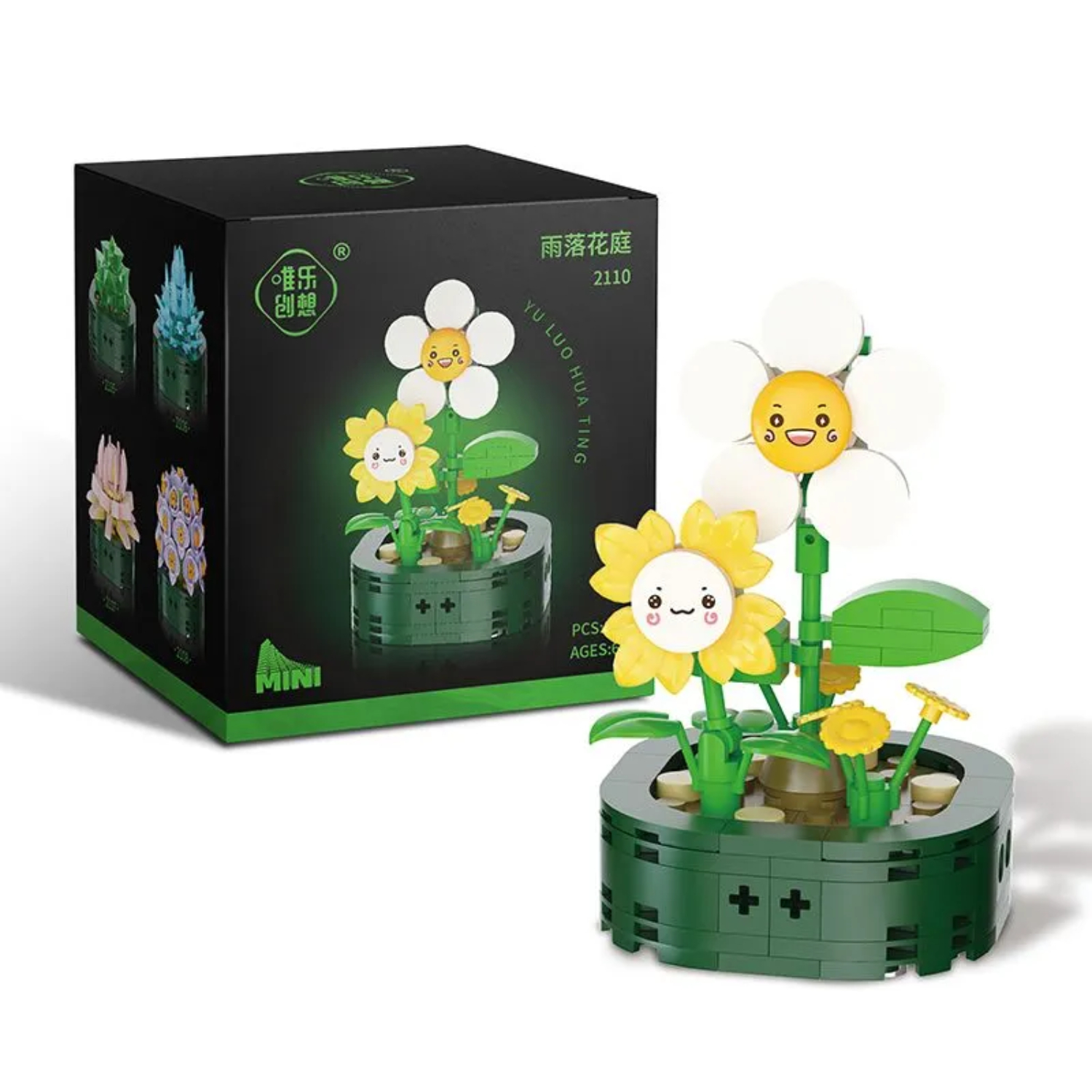 Конструктор RToy 3D из миниблоков Цветы Суккуленты 1шт, 142 элементов - WL2110