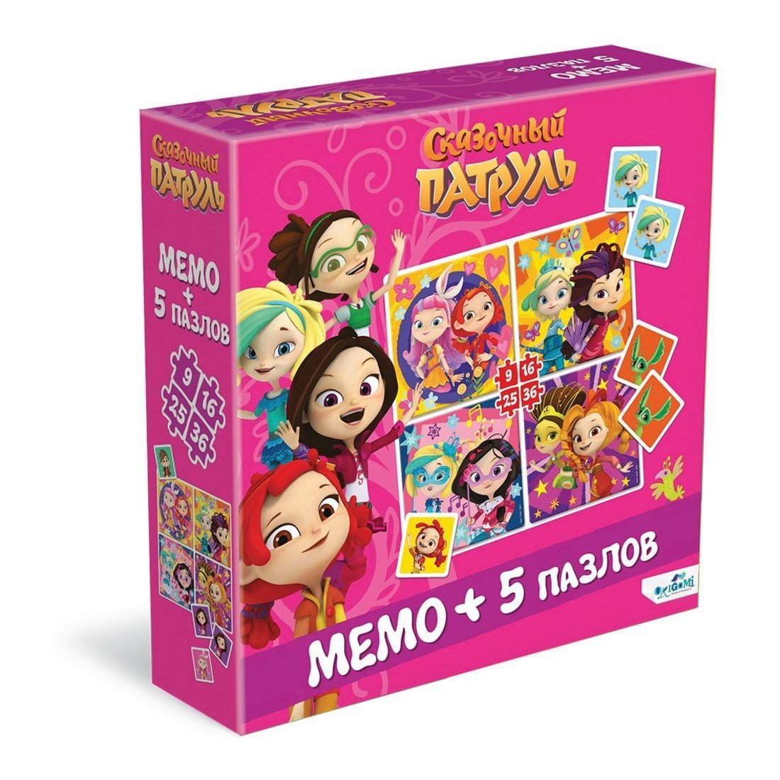 Настольная игра Origami Набор игровой Сказочный патруль мемо+5 пазлов - 07022