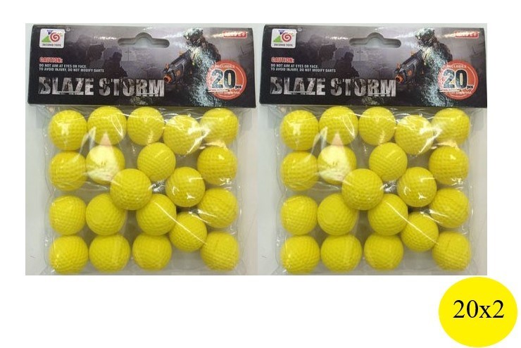 Мягкие шарики пули патроны для бластера Blaze Storm 40 штук Zecong Toys ZC05 (подходят для нерф) - ZC05-40