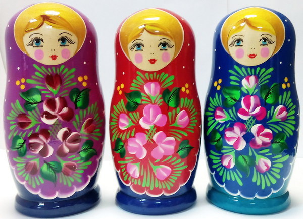 Матрешка 5 в 1 средняя (Цветы, Эскиз 20, Цветочная композиция) - М05140320