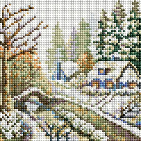 Алмазная мозаика Белоснежка Зима, 20*20 см - 475-ST-PS