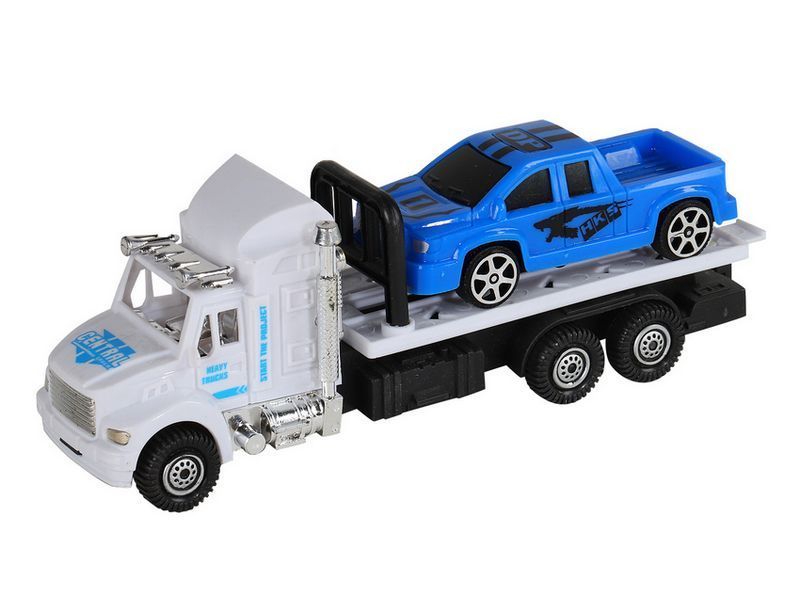 Игровой набор AUTODRIVE Эвакуатор инерционная белая с машиной - JB0402844