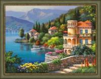 Алмазная мозаика *Озеро Комо*, 40*30 - АЖ-1333