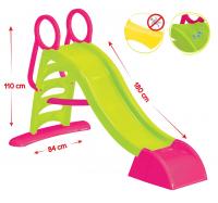 Горка детская большая Mochtoys 180*84*110 см зелено-розовый - 11257