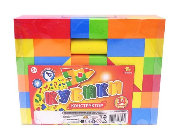 Конструктор кубики, 34 предмета - PT-00478