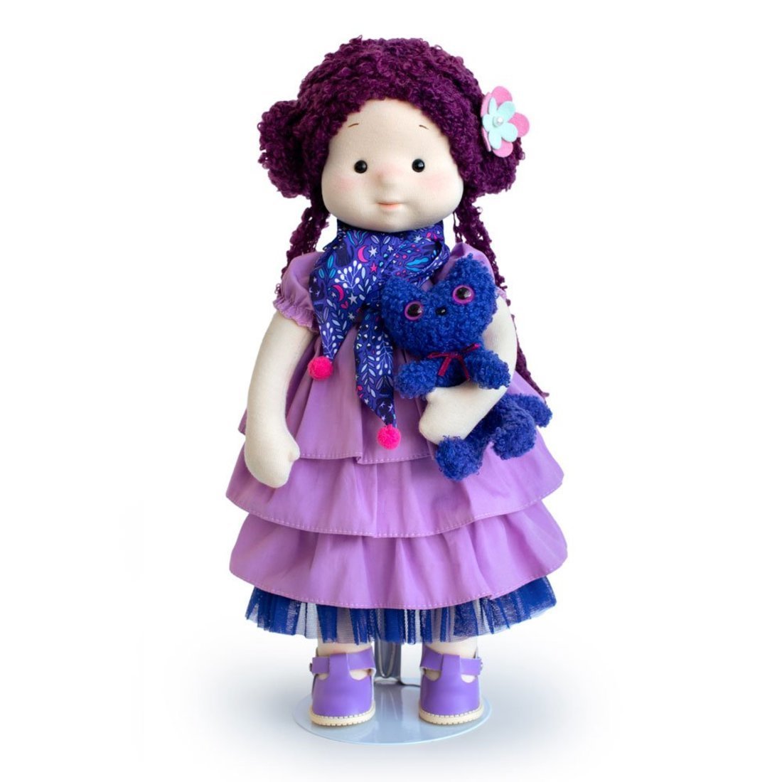 Мягкая кукла Minimalini Тиана с кошечкой Черничкой 38 см - Mm-Tiana-01