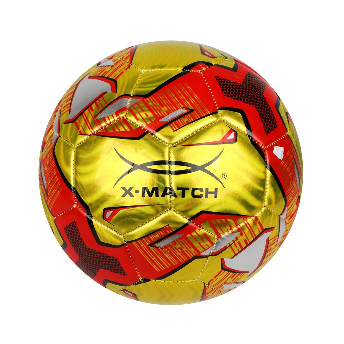 Мяч футбольный X-Match, 1 слой PVC, металлик - 56488