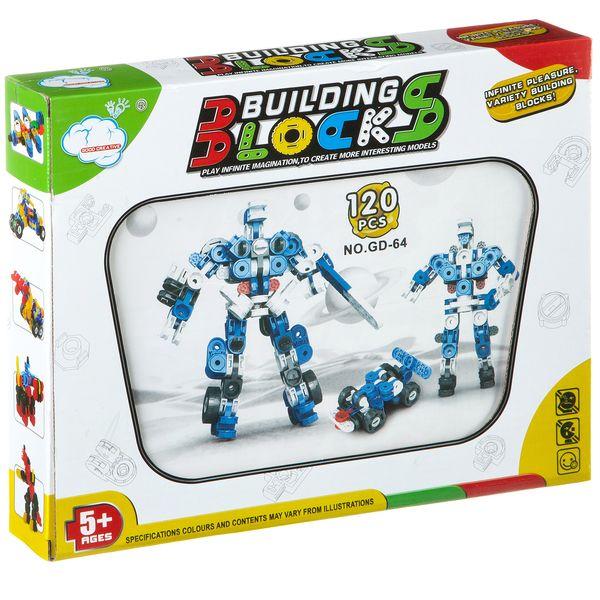 Конструктор Building Blocks пластмассовый, 120 деталей, синий - Г79338