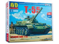 Сборная модель AVD Средний танк Т-55, масштаб 1:43 - 3018AVD