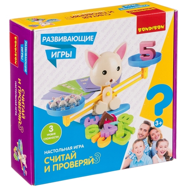 Настольная игра Bondibon Считай и проверяй с котиком - ВВ4267
