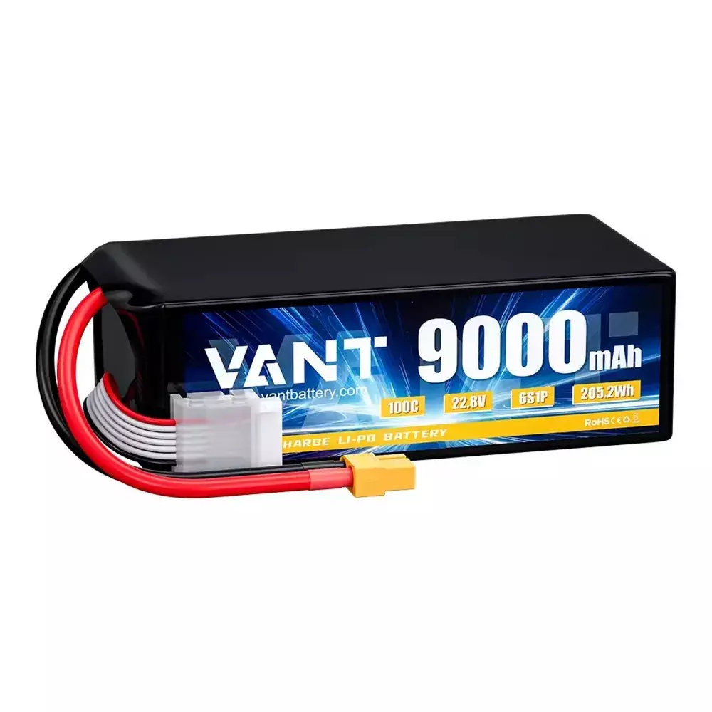 Аккумулятор LiPo-HV Vant - 22.2В 9000мАч 100C (мягкий корпус, 6S, разъем XT60) - VTB-6S-9000-100C-HV