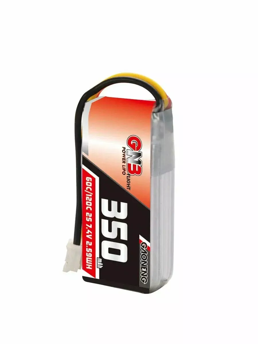Аккумулятор LiPo GNB - 7.4V 350mah 60C (2S1P, разъем PH2.0 3PIN, 12x20.5x45 мм) - GNB3502S60A