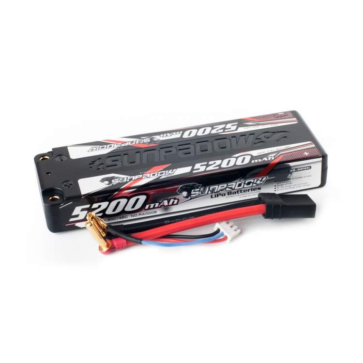 Аккумулятор Sunpadow Li-Po 2S1P 5200mAh 45C|90C TRX SLIM Hardcase - SP-5200-2-45C-S-TRX