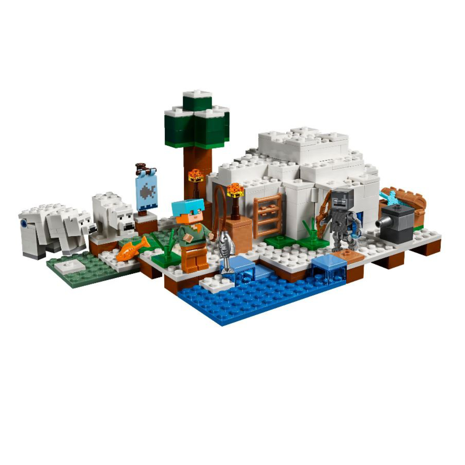 Конструктор Lepin Майнкрафт Зимняя рыбалка Иглу, с фигурками, 284 элементов - LE-10811
