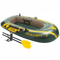 Надувная лодка SeaHawk 200-Set двухместная 236*114*41 см + насос и весла - 68347