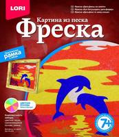 Фреска LORI Картина из песка Дельфины на закате - Кп-028-no