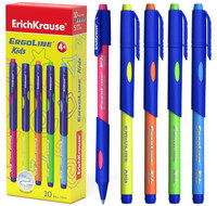 Ручка шариковая ErichKrause ErgoLine Kids, Ultra Glide Technology, цвет чернил синий - 41539EK