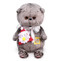 Мягкая игрушка Budi Basa Кот Басик BABY с игрушкой Дед Мороз 20 см - BB-068