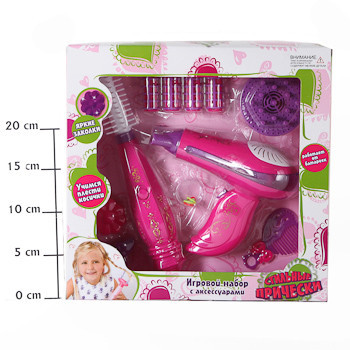 Игровой набор для девочек (расчески, заколки, бигуди, фен) - Д43925