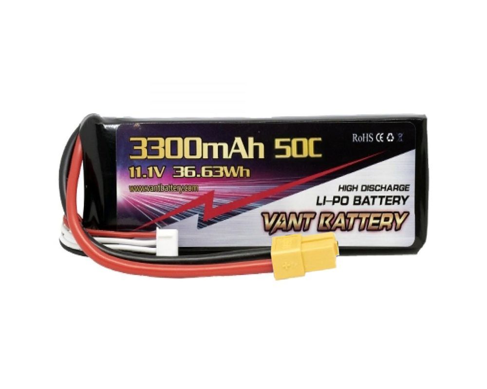 Аккумулятор Li-Po 11.1V 3300mAh 50C soft case battery and  XT60 plug - VTB-3300-50C-3S