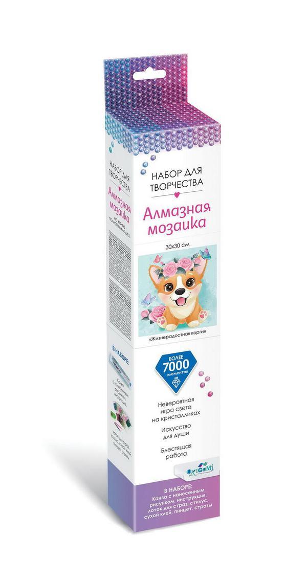 Алмазная мозаика Origami *Пушистые зверьки. Жизнерадостная корги*, 30*30см - 06114