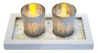 Набор подсвечники с LED свет., белый - 972775