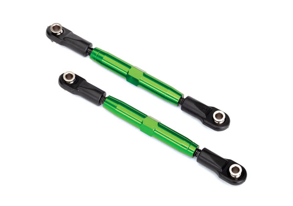Camber links, rear (TUBES green-anodized, 7075-T6 aluminum, stronger than titanium) (73mm) (2)| rod ends (4)| aluminum wrench (1) - TRA3644G