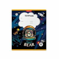 Тетрадь ученическая Space Bear, 12 л, клетка - 46562ЕК