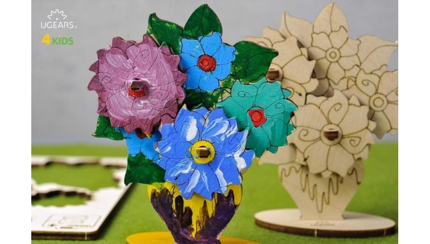 3D-пазл Ugears 4kids - Букет - 10008