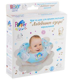 Круг на шею для купания малышей Roxy-kids Flipper с музыкой голубой - FL004