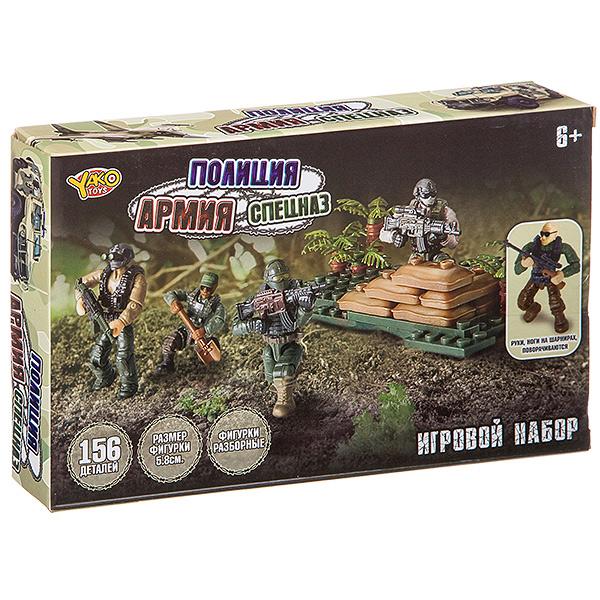 Конструктор Yako Toys Армия, Полиция, Спецназ, набор Джунгли, 156 деталей, M7551B - Г93717