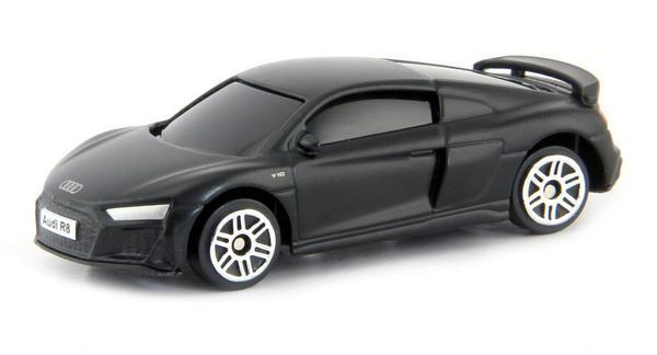 Машина RMZ City Audi R8 Coupe 2019, чёрный матовый цвет, масштаб  1:64 - 344038SM