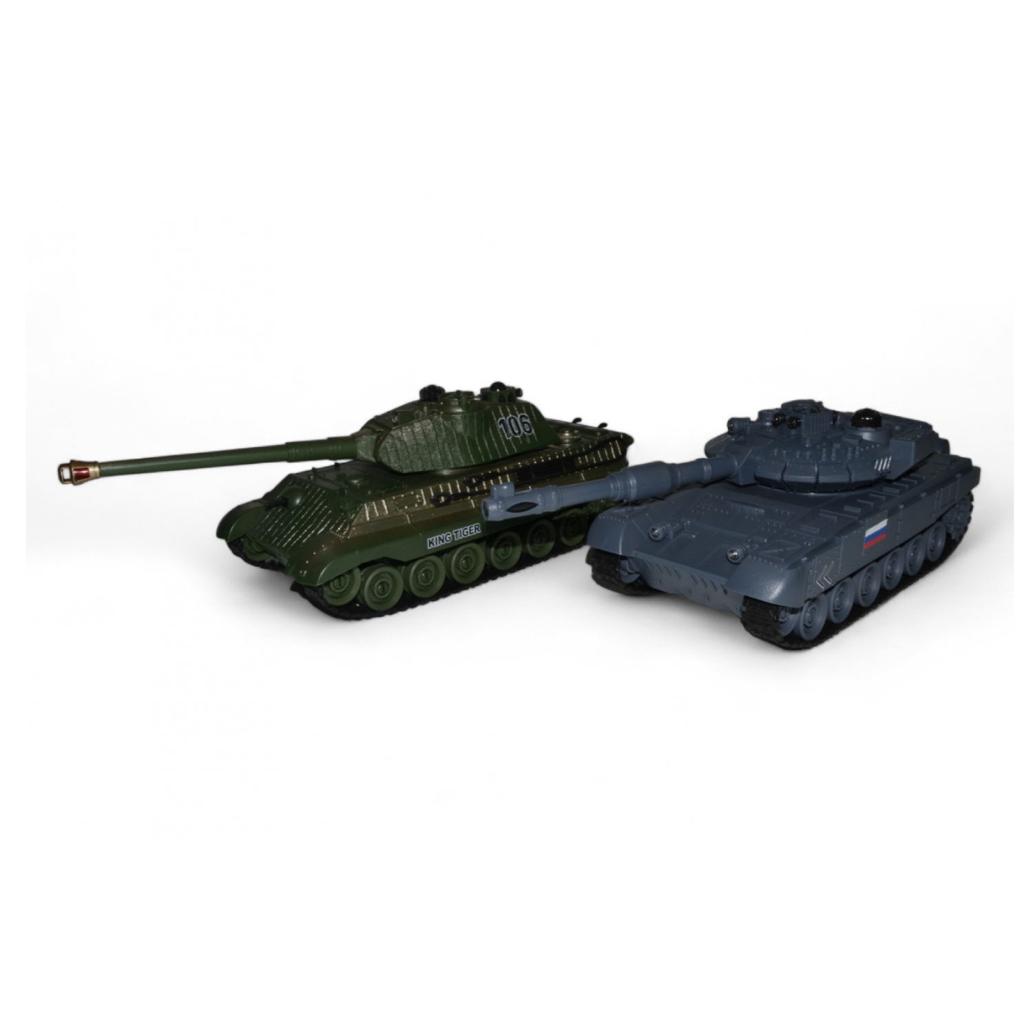 Радиоуправляемый танковый бой Zegan Russian T90 v2 и German King Tiger v2, масштаб 1:28 2.4GHz - ZEG99825