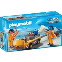 Конструктор Playmobil Городской Аэропорт Буксир самолета с наземной командой - 5396pm