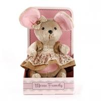 Мягкая игрушка Fluffy Family Мышка шарнирная Country mouse *Миндалька* в сарафане - 681207