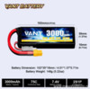 Аккумулятор Li-Po Vant - 7.4В 3000мАч 75C (2S, мягкий корпус, разъём XT60) - VTB-2S-3000-75C