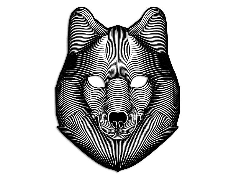 Световая маска с датчиком звука GeekMask *Shadow Wolf* - GM-WLF