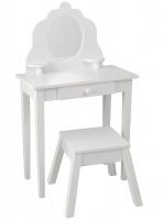 Игровой набор KidKraft Белый туалетный столик из дерева для девочки *Модница* (White Medium Vanity | Stool) - 13009_KE